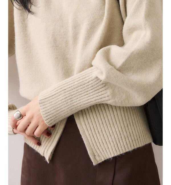 VIS「【WEB限定】裾ジップニットプルオーバー」|ニット・セーター|