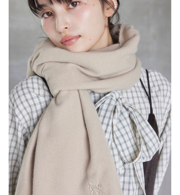 VIS「なめらかタッチ刺繍入りストール」|ストール|
