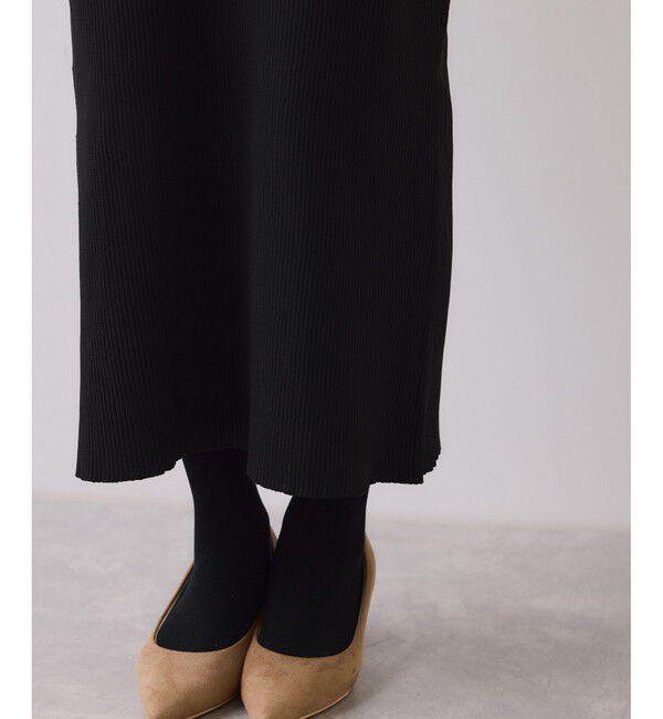 VIS「ねじりショートトップス付きロングニットワンピース/イージーケア」|ワンピース|