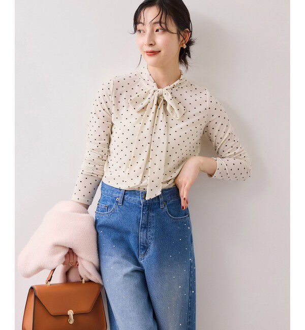 VIS「ベロアボウタイドットカットソー」|Tシャツ・カットソー|