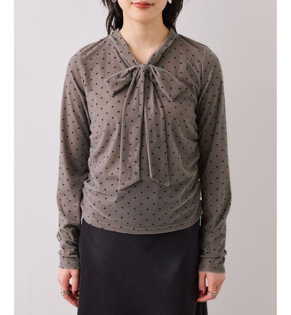 VIS「ベロアボウタイドットカットソー」|Tシャツ・カットソー|