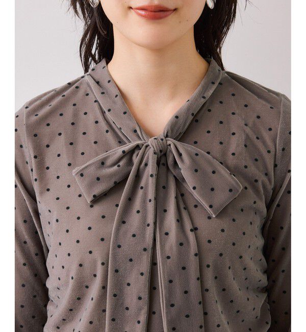 VIS「ベロアボウタイドットカットソー」|Tシャツ・カットソー|