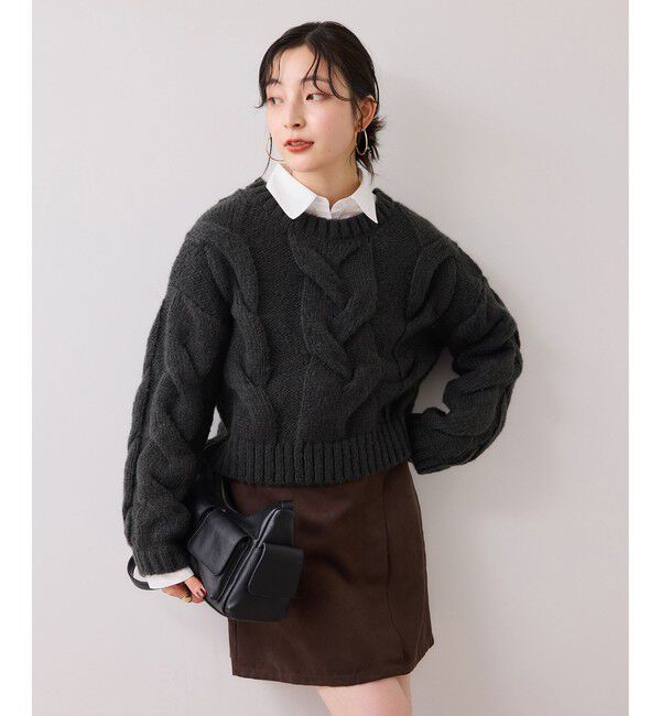 VIS「ケーブルコンパクトニット」|ニット・セーター|