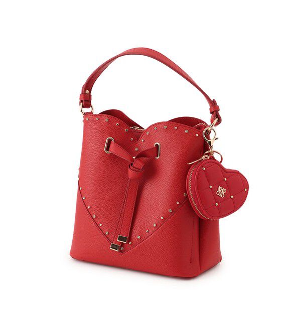 VIS「ラインストーン＆スタッズハートカットバッグ」|ショルダー・メッセンジャー|