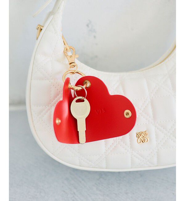 VIS「ハートチャーム付き2WAYキルトバッグ」|ハンドバッグ|