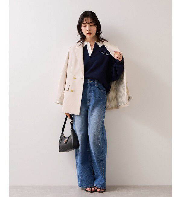 VIS「【美easy】コンフォート金ボタンジャケット/イージーケア・UVケア・セットアップ対応」|テーラードジャケット|