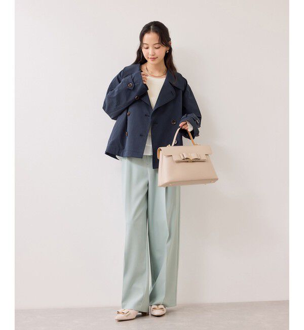 VIS「【美easy】コンフォートストレートワイドパンツ/イージーケア・UVケア・セットアップ対応」|チノ|