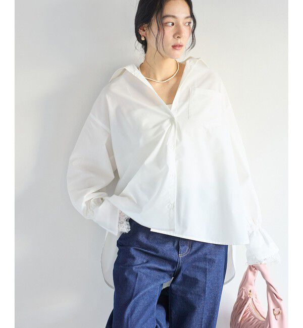 VIS「レーススリーブAラインシャツ」|シャツ・ブラウス|