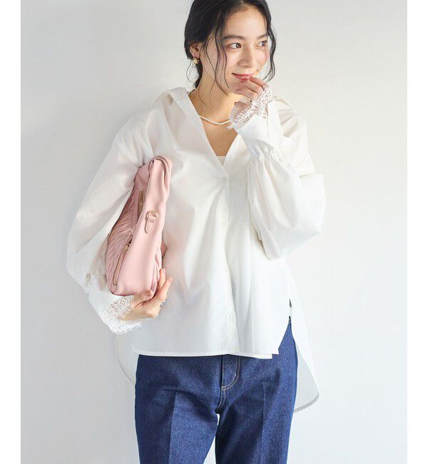 VIS「レーススリーブAラインシャツ」|シャツ・ブラウス|ホワイト(10)