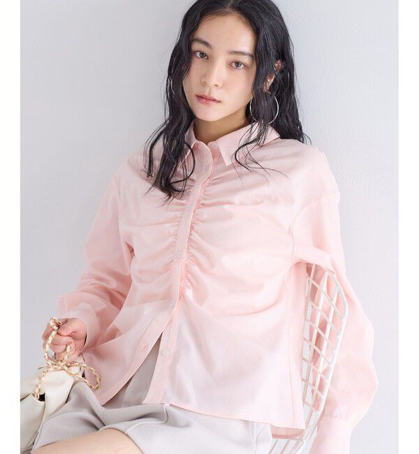 VIS「フロントギャザーシャツ」|シャツ・ブラウス|ピンク系(65)