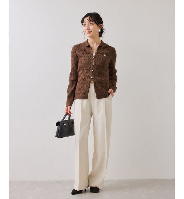 VIS「ポロ衿ケーブルカーディガン」|カーディガン|