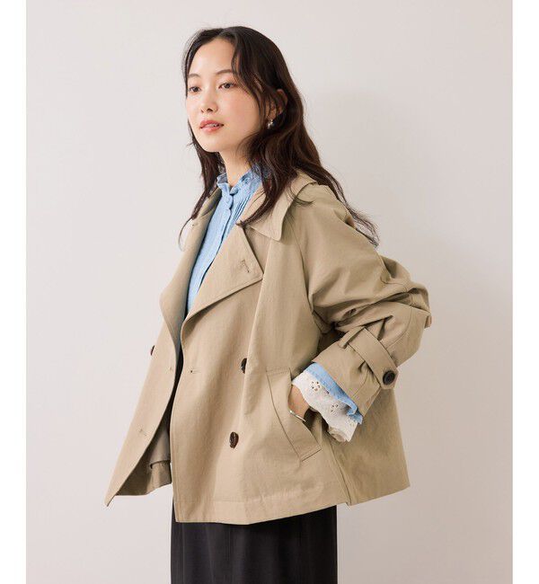VIS「ショートトレンチコート/UVケア・撥水・花粉ガード」|トレンチコート|