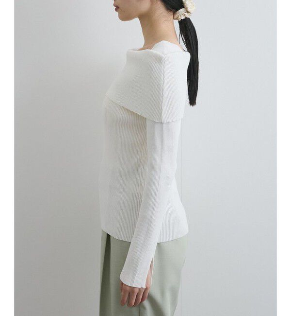 VIS「【WEB限定】オフショルダー風リブニットプルオーバー/イージーケア・UVケア」|ニット・セーター|