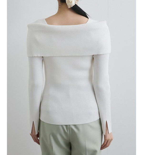 VIS「【WEB限定】オフショルダー風リブニットプルオーバー/イージーケア・UVケア」|ニット・セーター|