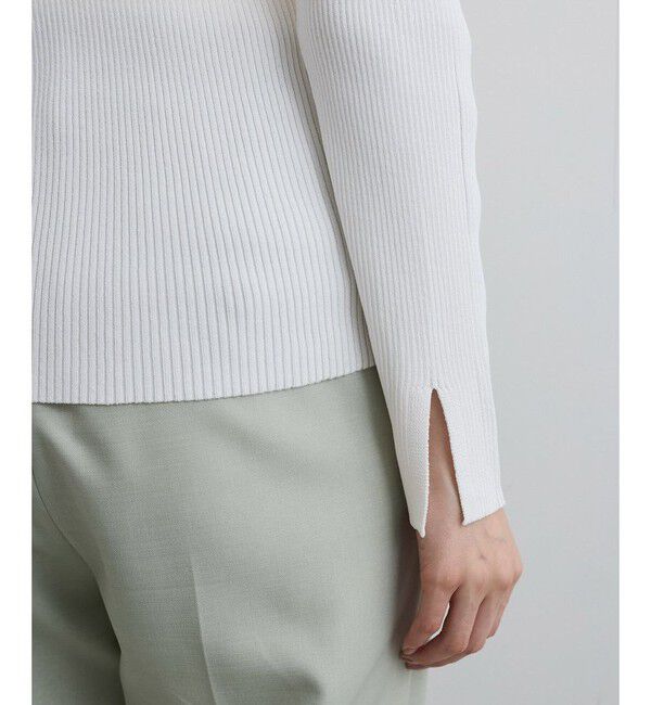 VIS「【WEB限定】オフショルダー風リブニットプルオーバー/イージーケア・UVケア」|ニット・セーター|