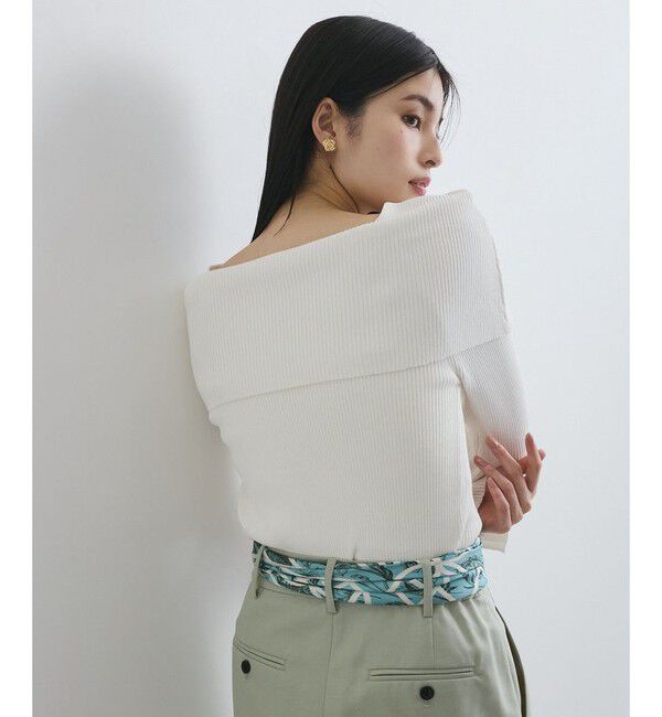 VIS「【WEB限定】オフショルダー風リブニットプルオーバー/イージーケア・UVケア」|ニット・セーター|
