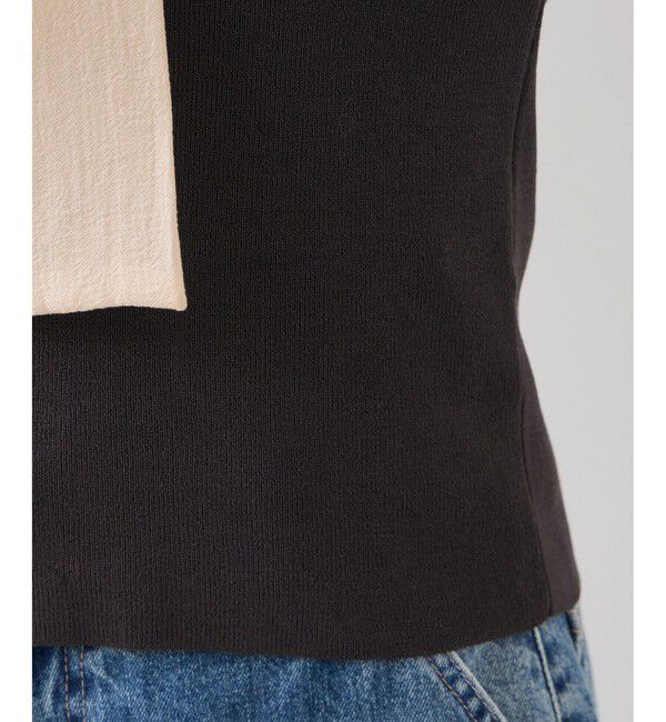 VIS「バイカラーリボンドッキングニット」|ニット・セーター|
