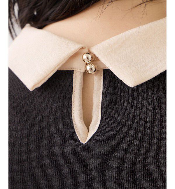 VIS「バイカラーリボンドッキングニット」|ニット・セーター|