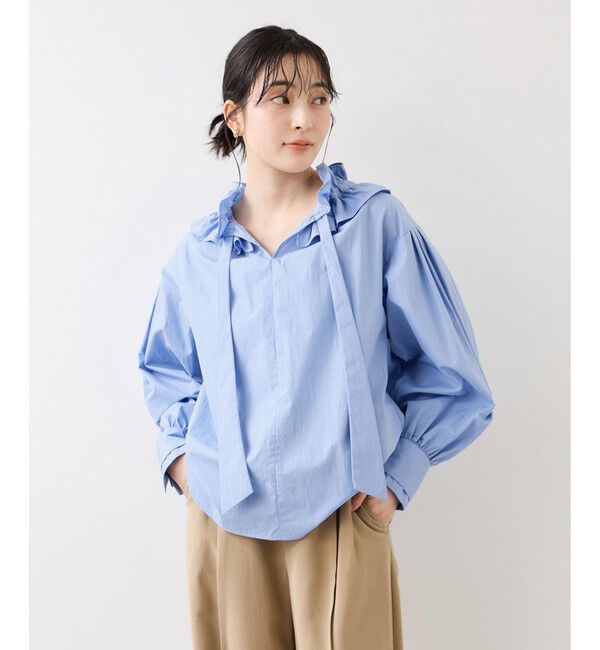 VIS「フリルネックブラウス」|シャツ・ブラウス|