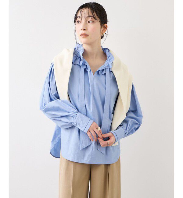 VIS「フリルネックブラウス」|シャツ・ブラウス|