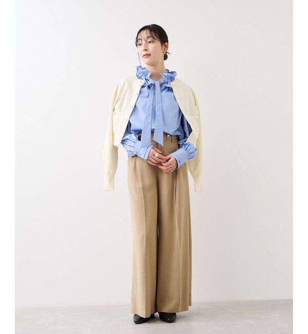 VIS「フリルネックブラウス」|シャツ・ブラウス|