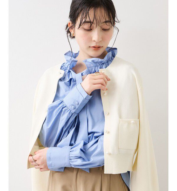 VIS「フリルネックブラウス」|シャツ・ブラウス|