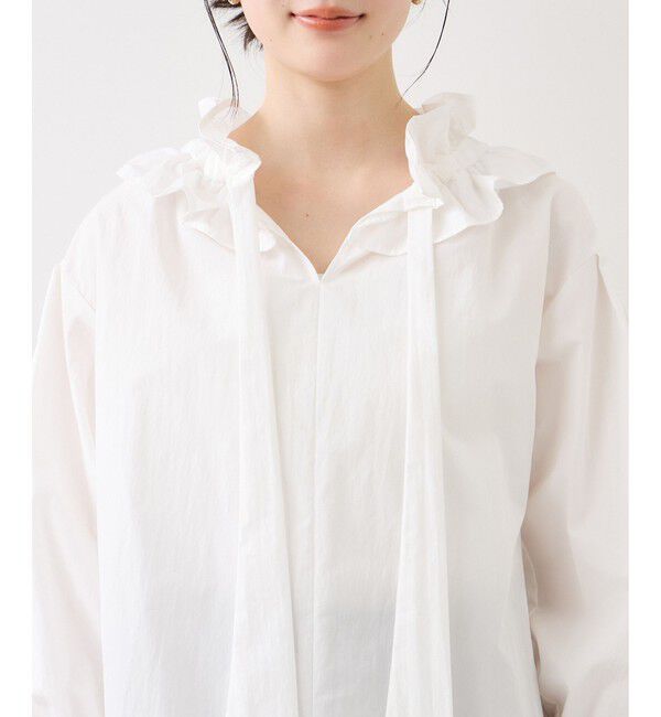 VIS「フリルネックブラウス」|シャツ・ブラウス|