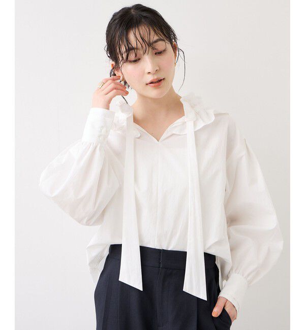 VIS「フリルネックブラウス」|シャツ・ブラウス|