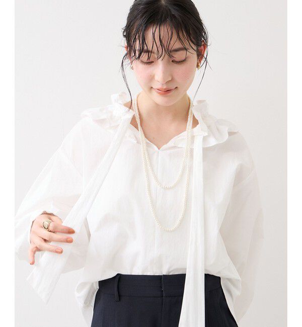 VIS「フリルネックブラウス」|シャツ・ブラウス|
