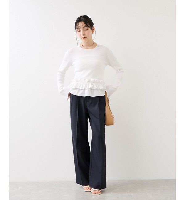 VIS「裾フリルティアードドッキングニット」|ニット・セーター|