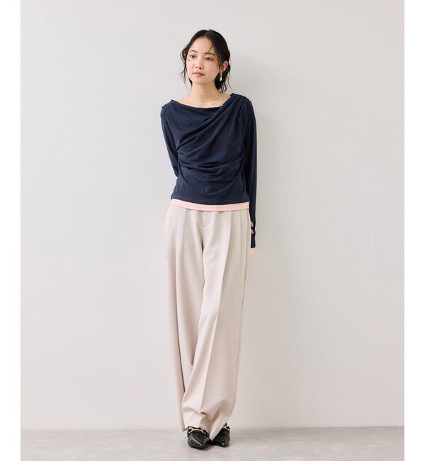 VIS「【WEB限定】レイヤードドレーププルオーバー」|Tシャツ・カットソー|