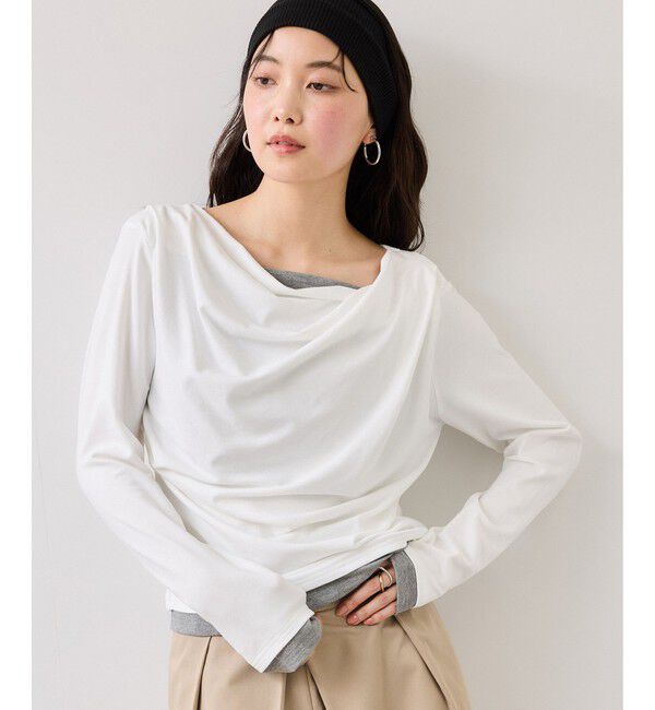 VIS「【WEB限定】レイヤードドレーププルオーバー」|Tシャツ・カットソー|