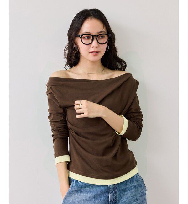 VIS「【WEB限定】レイヤードドレーププルオーバー」|Tシャツ・カットソー|