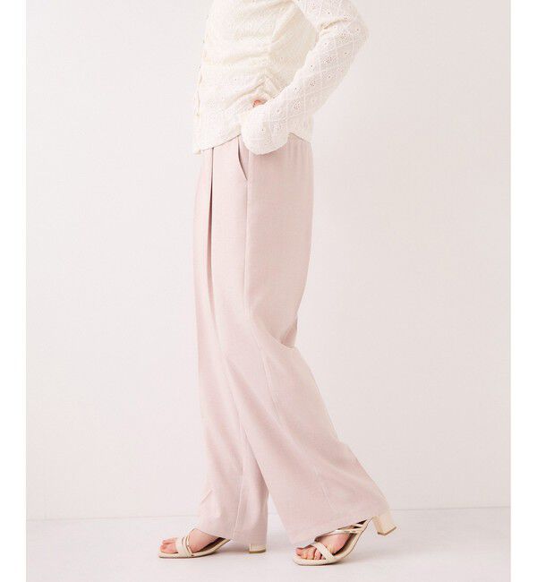 VIS「【WEB限定】美easyリネンライクベルテッドストレートパンツ/イージーケア・接触冷感」|チノ|