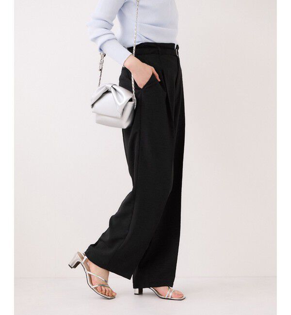 VIS「【WEB限定】美easyリネンライクベルテッドストレートパンツ/イージーケア・接触冷感」|チノ|