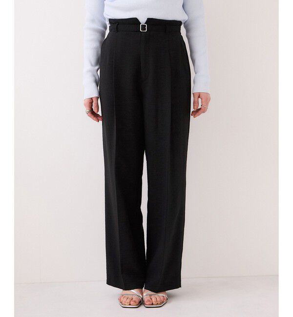 VIS「【WEB限定】美easyリネンライクベルテッドストレートパンツ/イージーケア・接触冷感」|チノ|