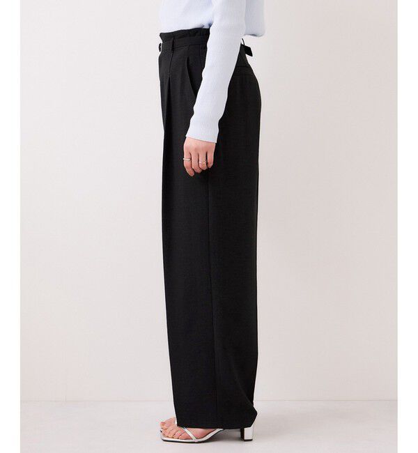 VIS「【WEB限定】美easyリネンライクベルテッドストレートパンツ/イージーケア・接触冷感」|チノ|