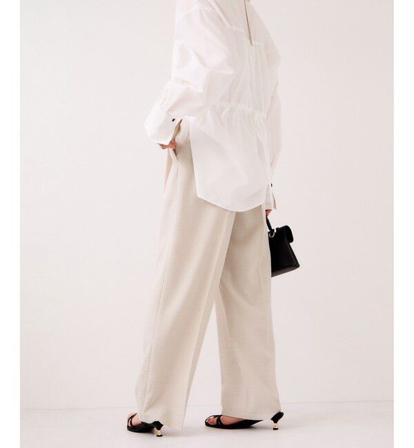 VIS「【WEB限定】美easyリネンライクベルテッドストレートパンツ/イージーケア・接触冷感」|チノ|