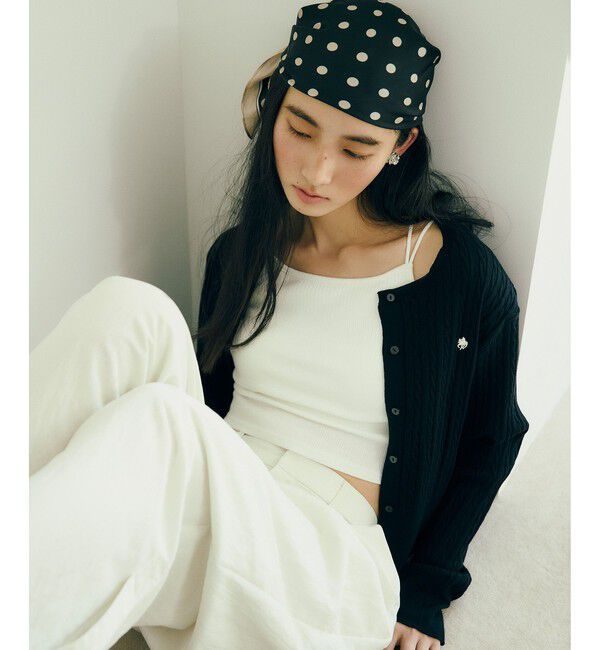 VIS「【POLO BCS】VIS別注ミニケーブルノーカラーカーディガン」|カーディガン|ブラック(01)