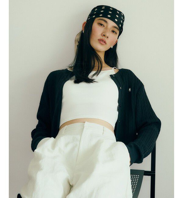 VIS「【POLO BCS】VIS別注ミニケーブルノーカラーカーディガン」|カーディガン|