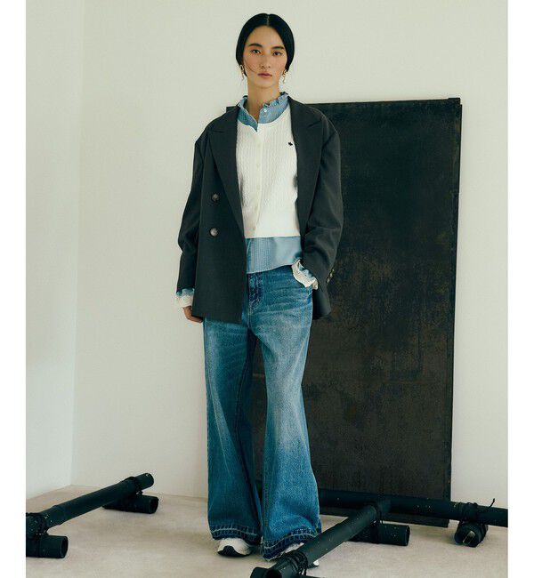 VIS「【POLO BCS】VIS別注ミニケーブルノーカラーカーディガン」|カーディガン|