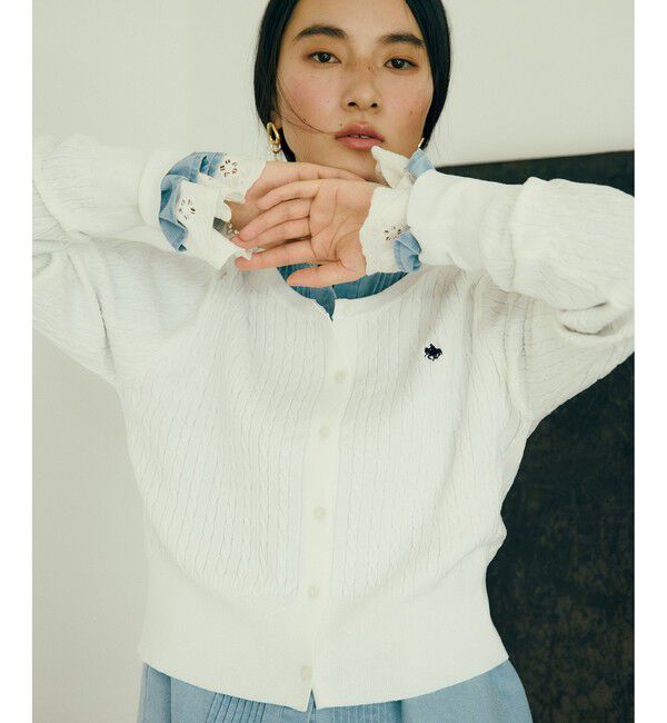 VIS「【POLO BCS】VIS別注ミニケーブルノーカラーカーディガン」|カーディガン|