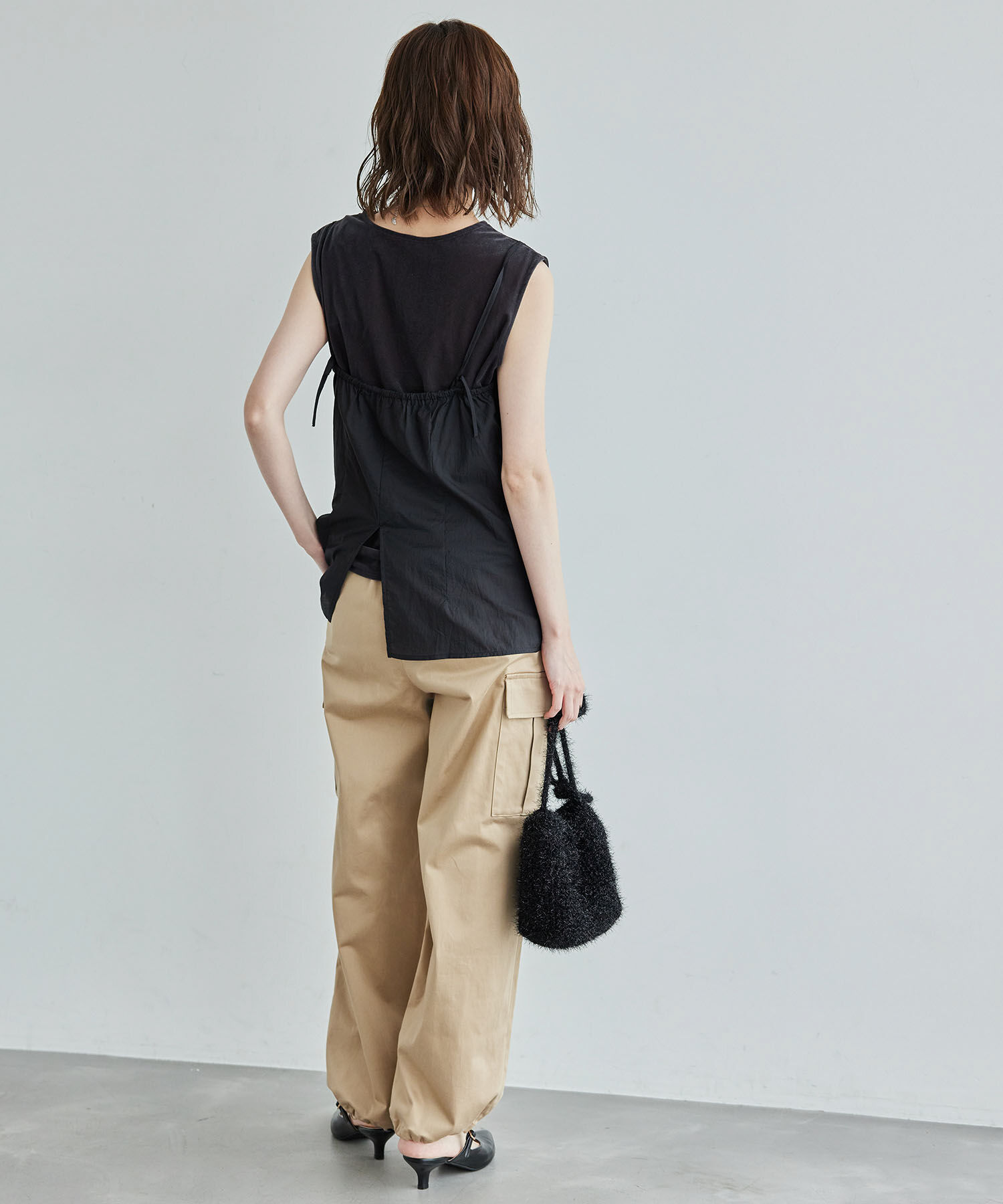 ROPE PICNIC PASSAGE「シアーミドル丈レイヤードキャミソール」|ベスト・ジレ|