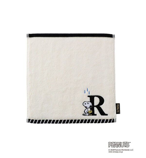 ROPE PICNIC PASSAGE「スヌーピーふわふわイニシャルミニタオル」|ハンカチ|ホワイト系(13)