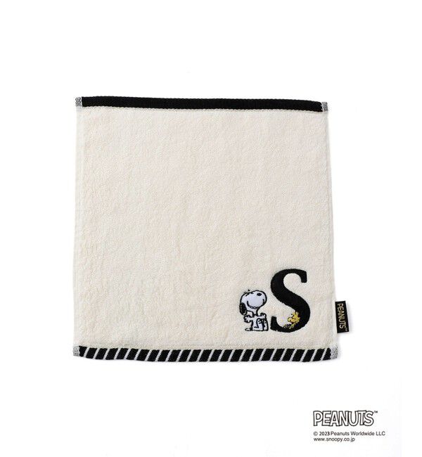 ROPE PICNIC PASSAGE「スヌーピーふわふわイニシャルミニタオル」|ハンカチ|ホワイト系(14)