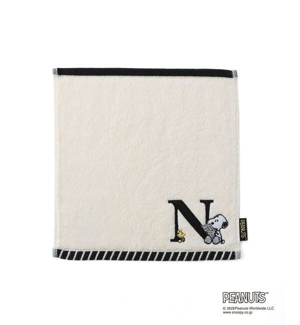 ROPE PICNIC PASSAGE「スヌーピーふわふわイニシャルミニタオル」|ハンカチ|ブラウン(20)