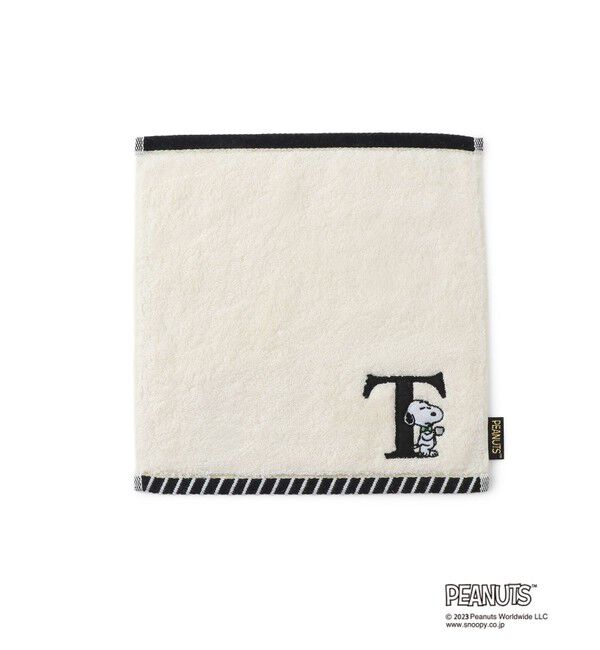 ROPE PICNIC PASSAGE「スヌーピーふわふわイニシャルミニタオル」|ハンカチ|ブラウン系(21)