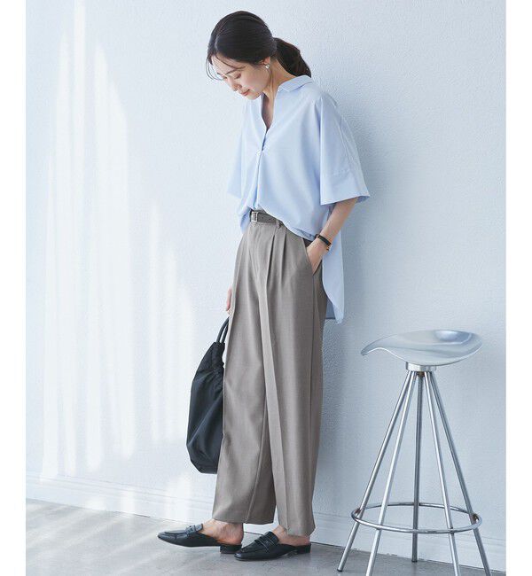 Rope&rsquo;Picnic「クリアツイルワイドパンツ/セレモニー・セットアップ対応」|チノ|