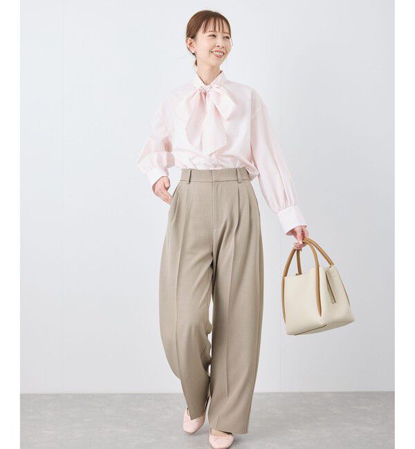 Rope&rsquo;Picnic「クリアツイルワイドパンツ/セレモニー・セットアップ対応」|チノ|