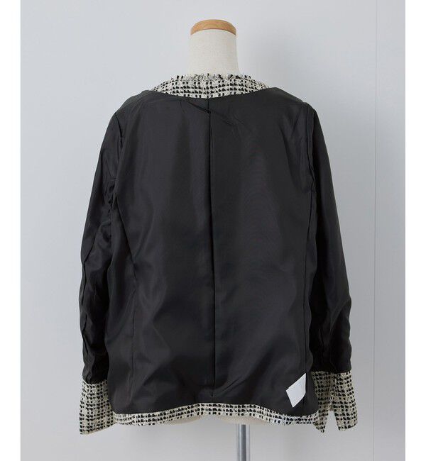 Rope&rsquo;Picnic「セレモニー・通勤対応/ツイードジャケット/リンクコーデ」|ノーカラージャケット|